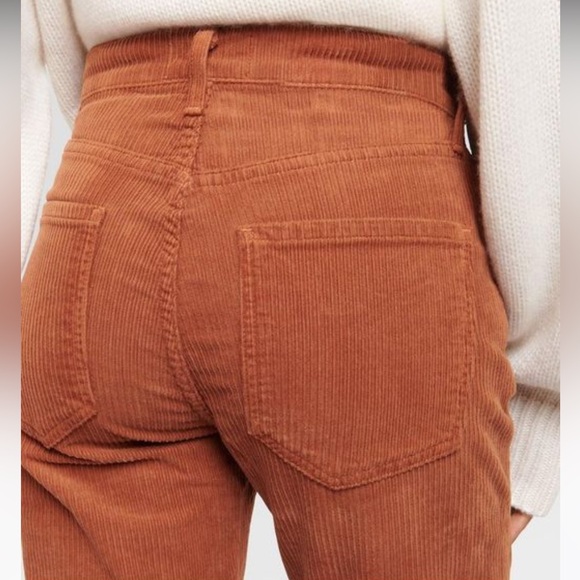 NWT AGOLDE Riley High Rise Corduroy Ankle Straight Jeans in Saddle - Size 26 - Picture 6 of 16